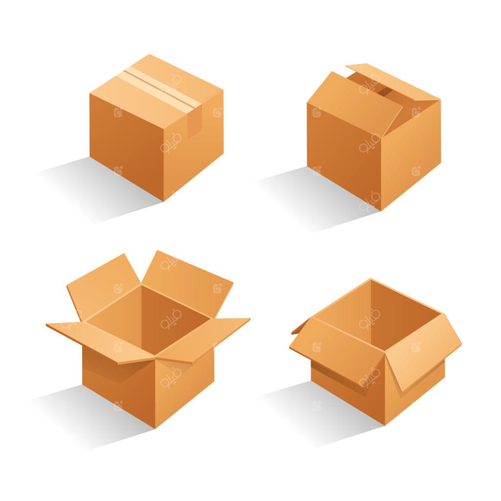 جعبه‌های بسته‌بندی مقوایی قهوه‌ای.