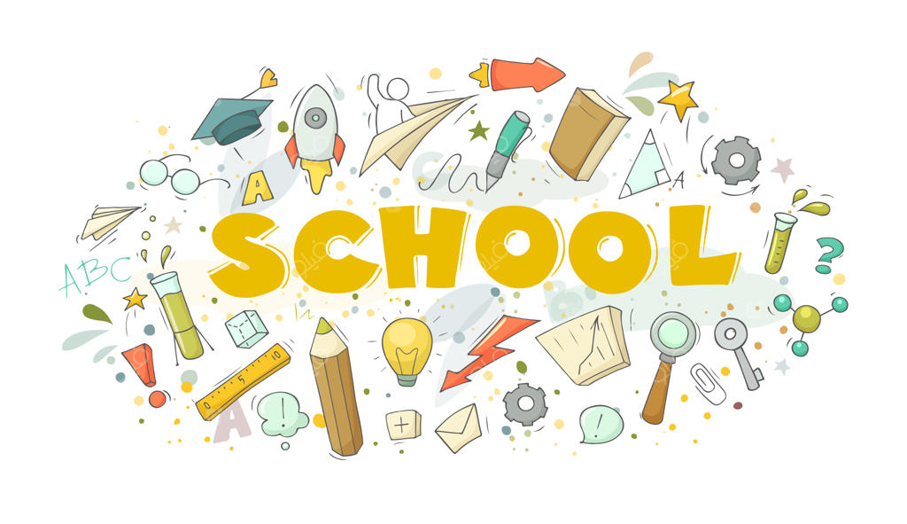 تصویرسازی کارتونی با کلمه مدرسه