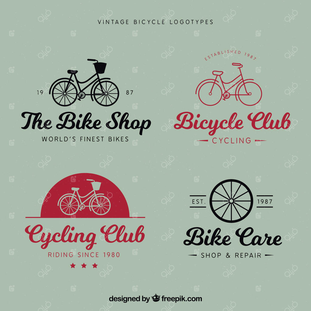 مجموعه لوگوهای دوچرخه به سبک رترو
