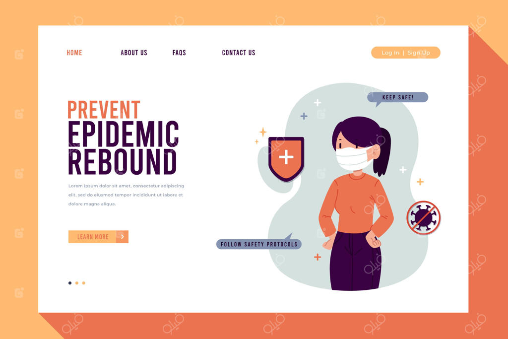 قالب صفحه فرود برای پیشگیری از بازگشت اپیدمی