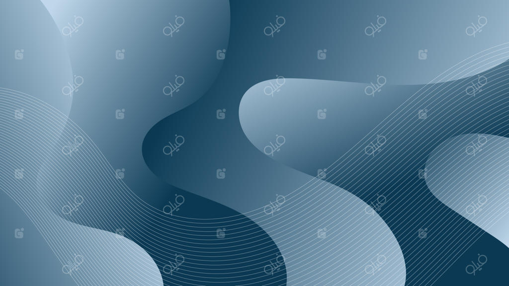 پس‌زمینه انتزاعی مدرن با طرح امواج متحرک و گرادیانت آبی روشن