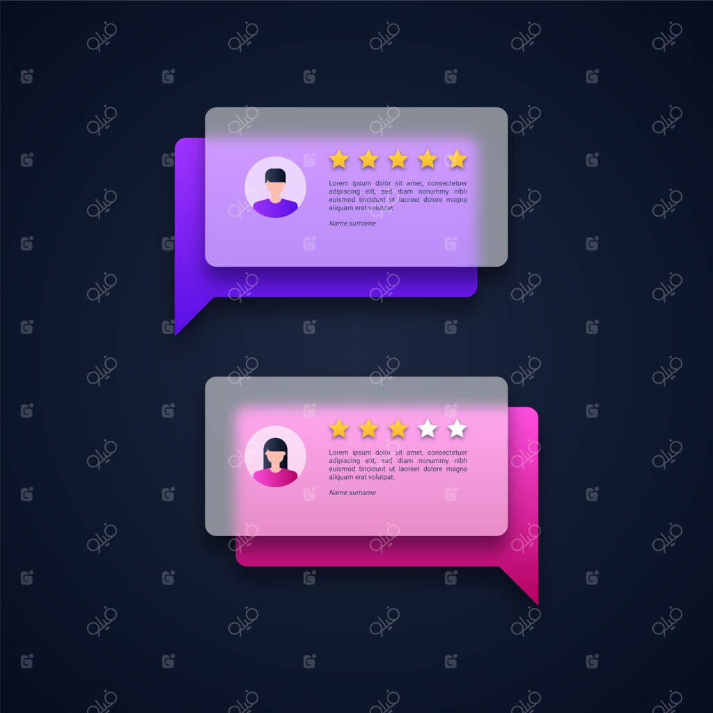 طراحی نظرات مشتریان با استفاده از حباب‌های گفتار