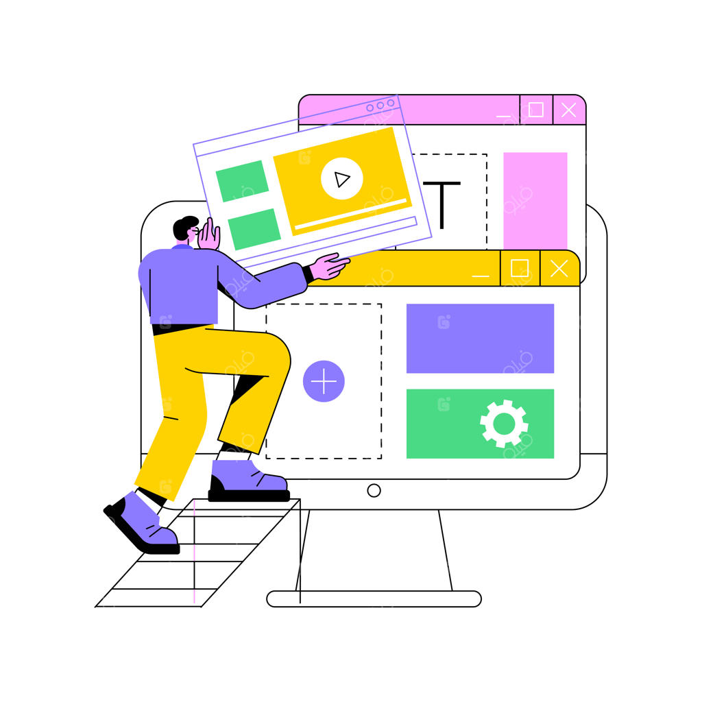 تصویرسازی وکتور با مفهوم انتزاعی وایرفریم