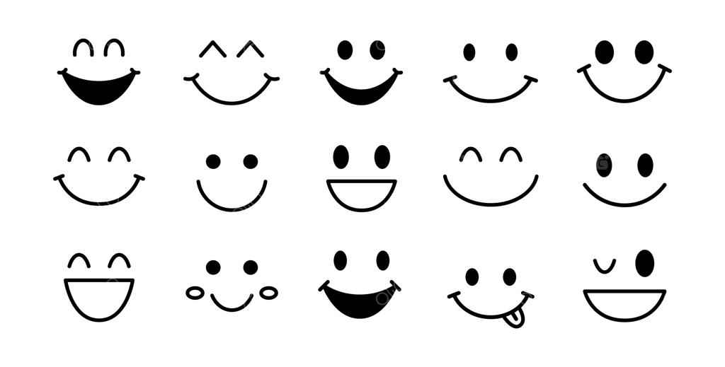 قالب آیکون احساس لبخند - مجموعه طراحی وکتور آیکون‌های خندان و شاد