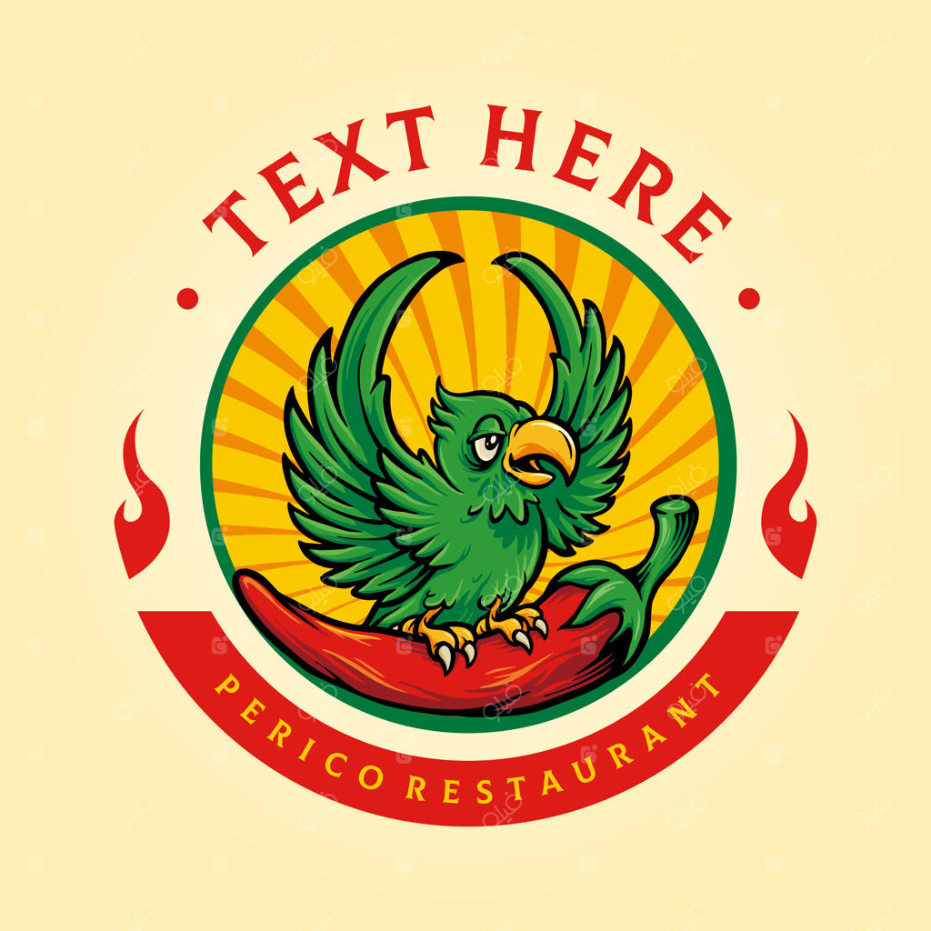 لوگوی مسکات رستوران پریکو با فلفل چیلی