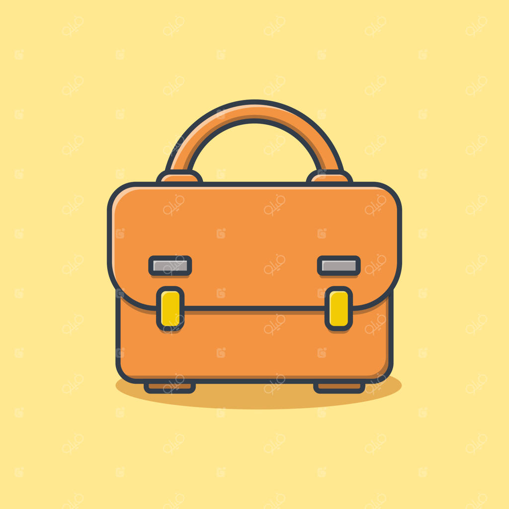 تصویرسازی وکتور آیکون کارتونی چمدان