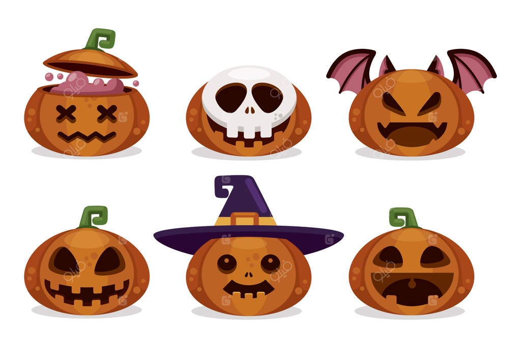 مجموعه کدو تنبل‌های مسطح برای هالووین