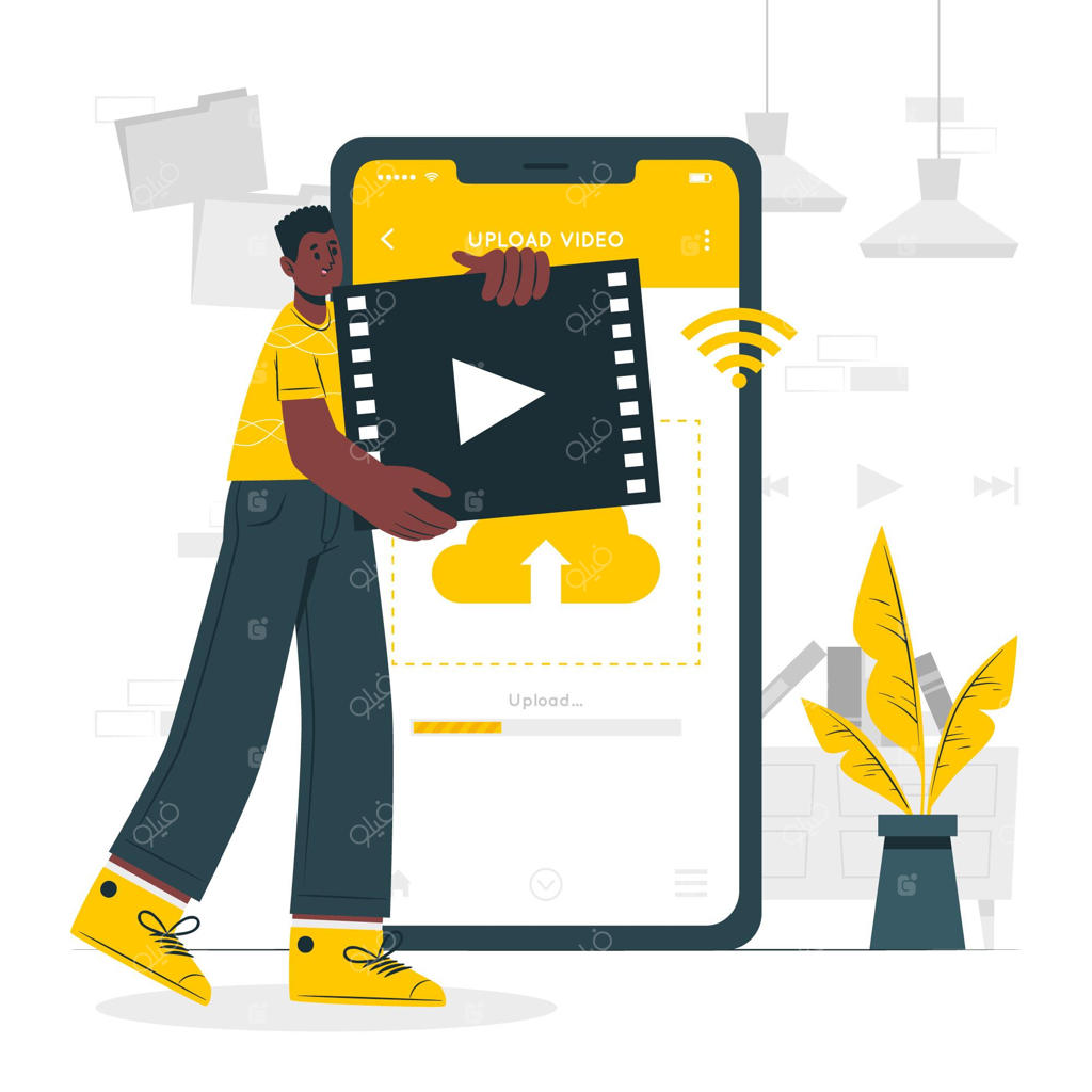 تصویرسازی مفهوم آپلود ویدئو