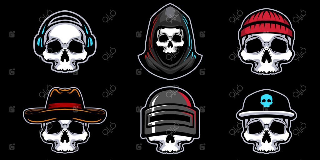 مجموعه‌ای از تصاویر نمادین جمجمه