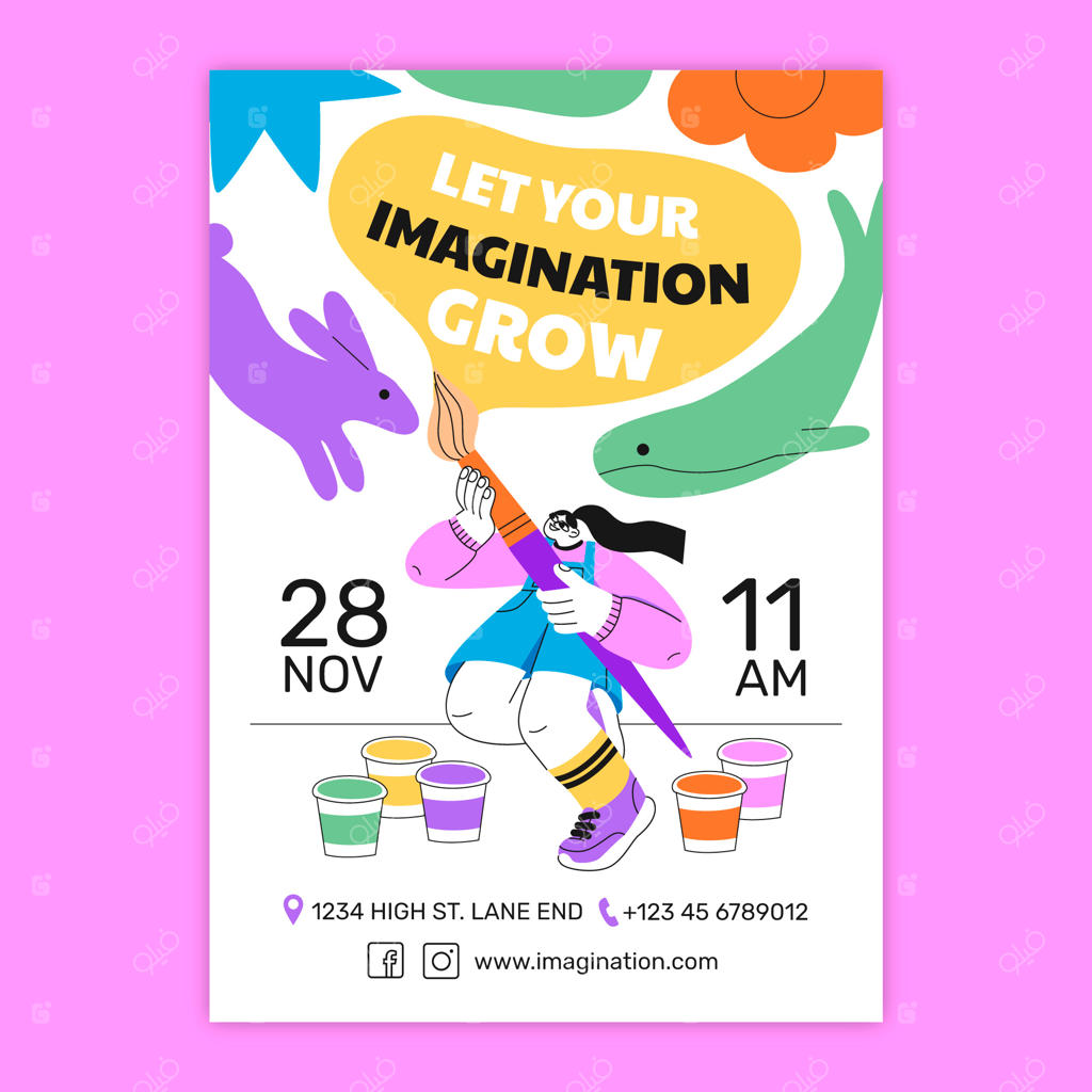 پترن پوستر تخیلی دست‌ساز