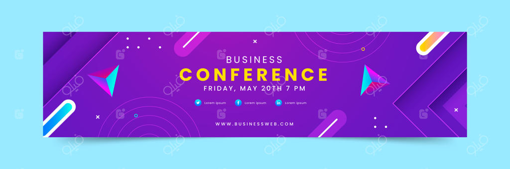 بنر لینکدین برای کسب‌وکار با گرادیانت پلنگی