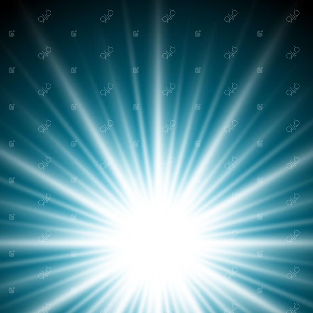 تاثیر نورپردازی: پرتوی خورشید بر پس‌زمینه آبی تیره.