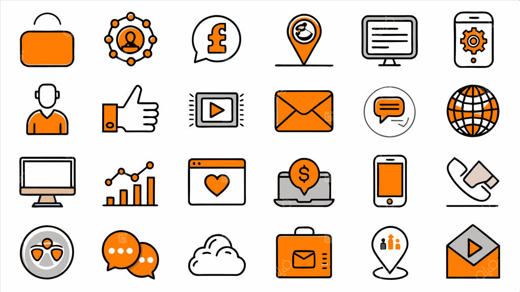 مجموعه آیکون‌های تجاری شامل آیکونی با عنوان مالی