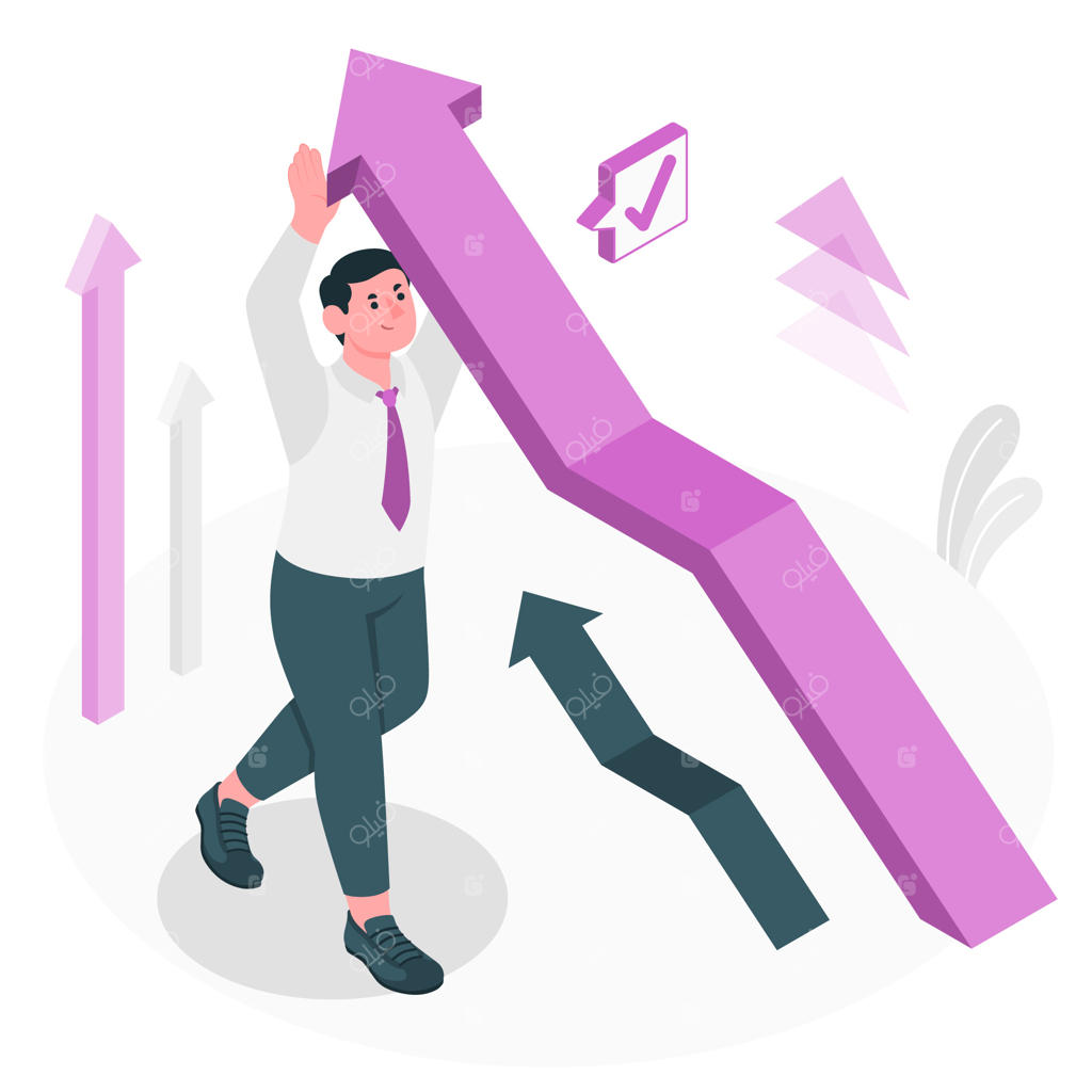 مفهوم هدایت فلش به سمت بالا، تصویرسازی