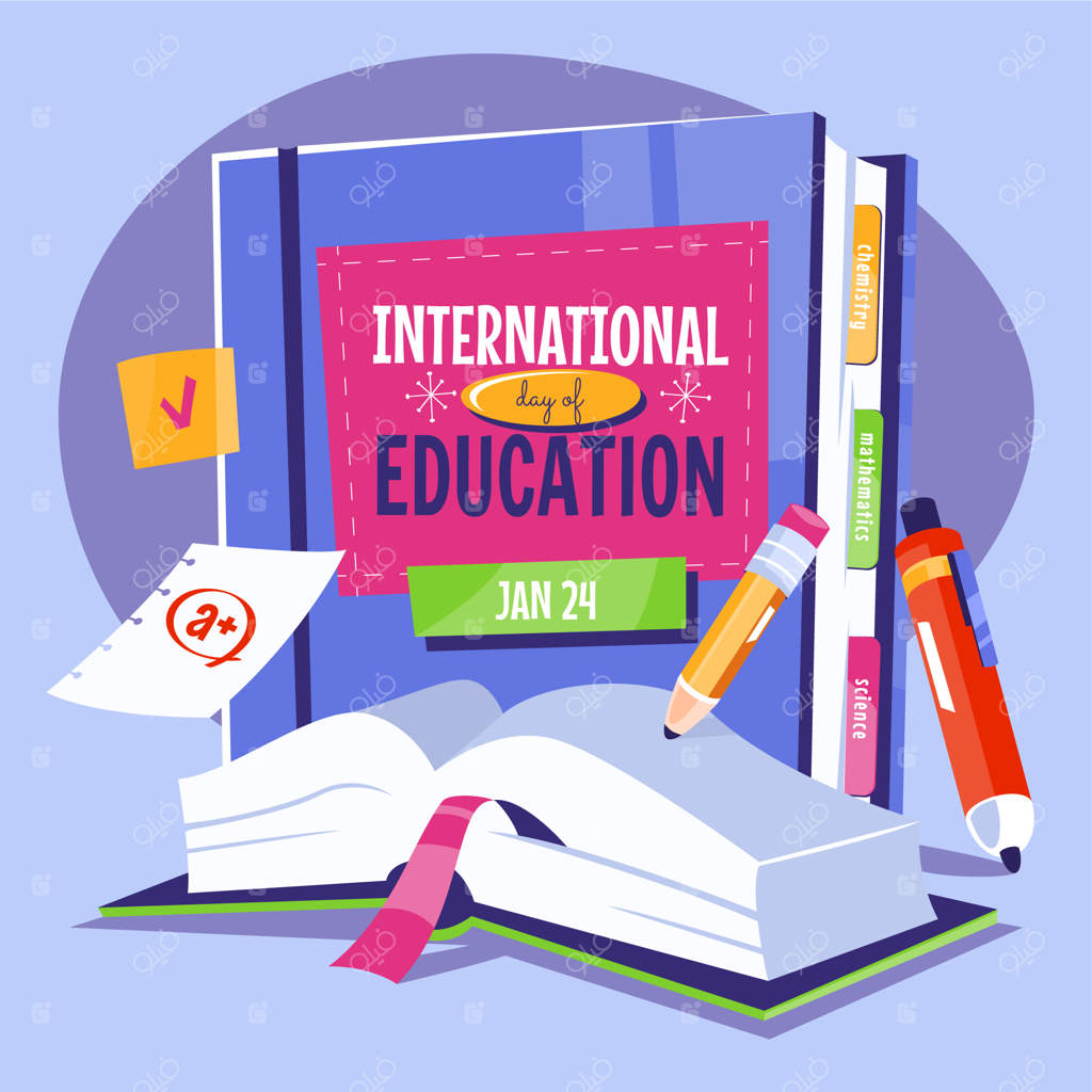 تصویرسازی ساده روز جهانی آموزش