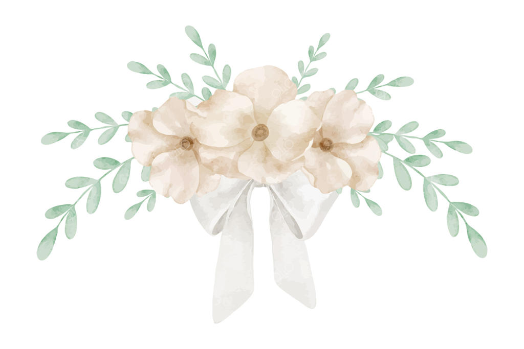 طرح آبرنگی گل‌آرایی با شکوفه‌های خنثی و برگ‌های سبز. تصویرسازی گل‌های بژ پاستلی برای کارت دعوت عروسی یا جشن نوزاد. طراحی گیاهی برای لوازم التحریر.