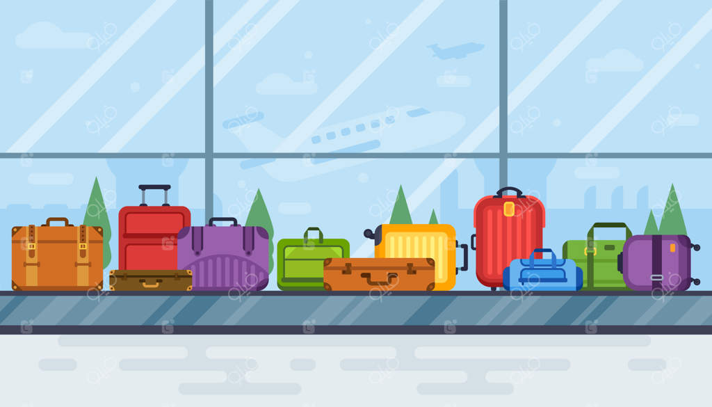 چرخ فلک بار چمدان فرودگاه: نوار نقاله های اسکن بار در فرودگاه، حمل و نقل هوایی