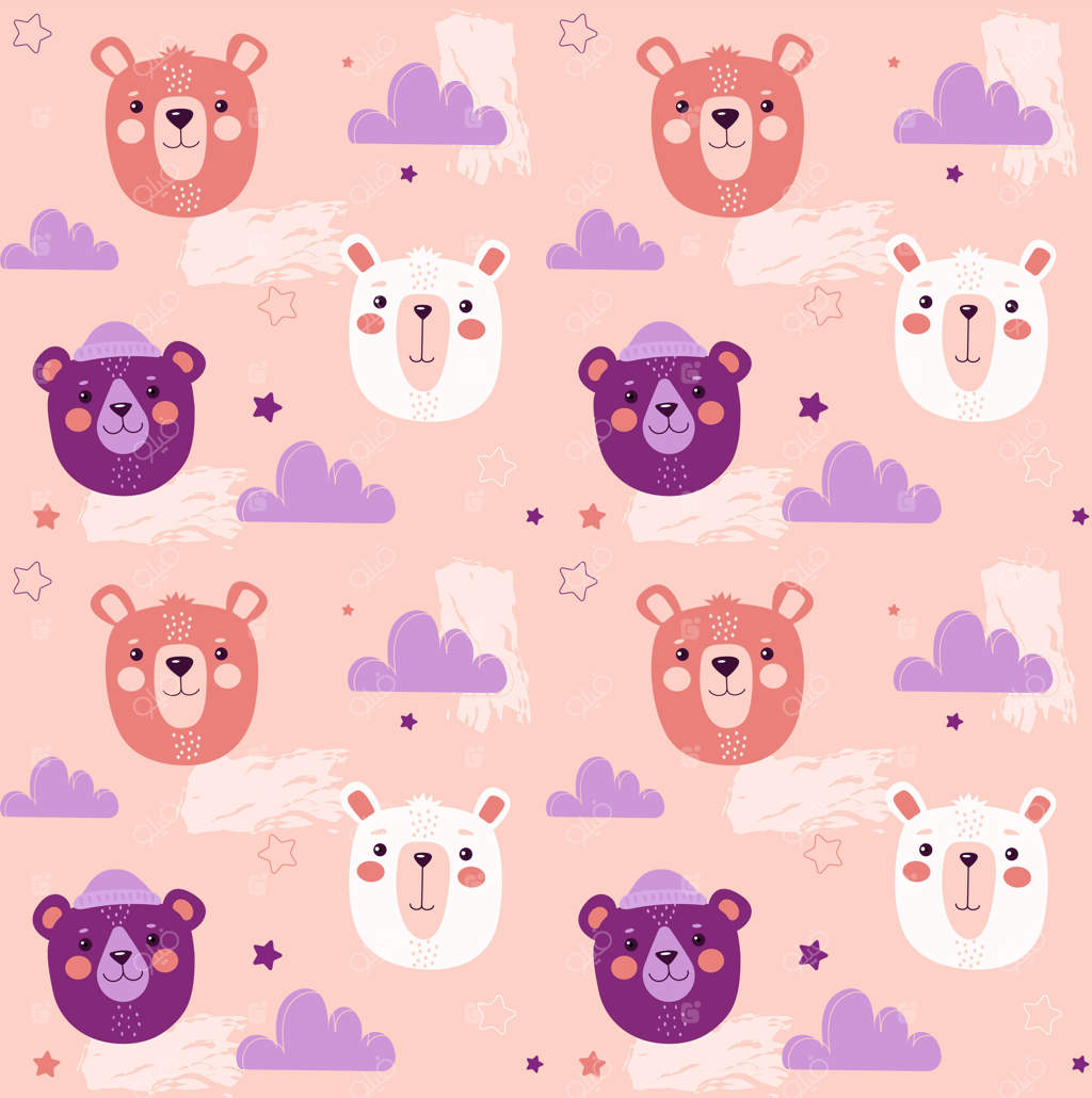 طرح یکپارچه با خرس‌های بامزه