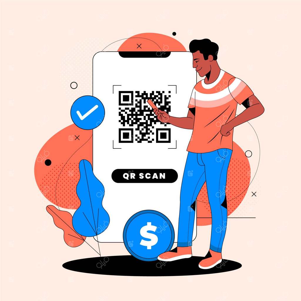 مفهوم اسکن کد QR با کاراکترها