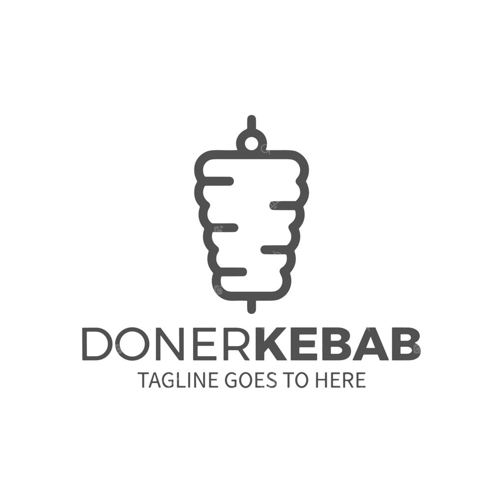 لوگوی شاورما برای رستوران‌ها و بازارها: قالبی برای لوگوی دونر کباب.
