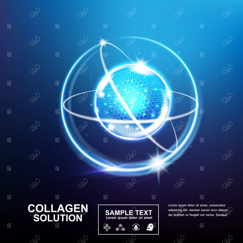 تمپلیت محصولات مراقبت از پوست با اثر نوری: کلاژن یا سرم ویتامین