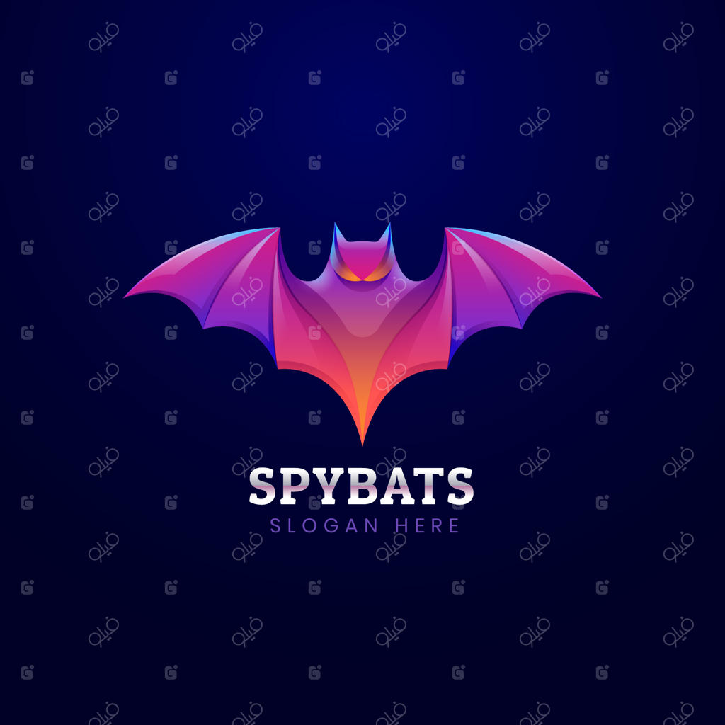 پترن لوگوی خفاش با گرادیان رنگ