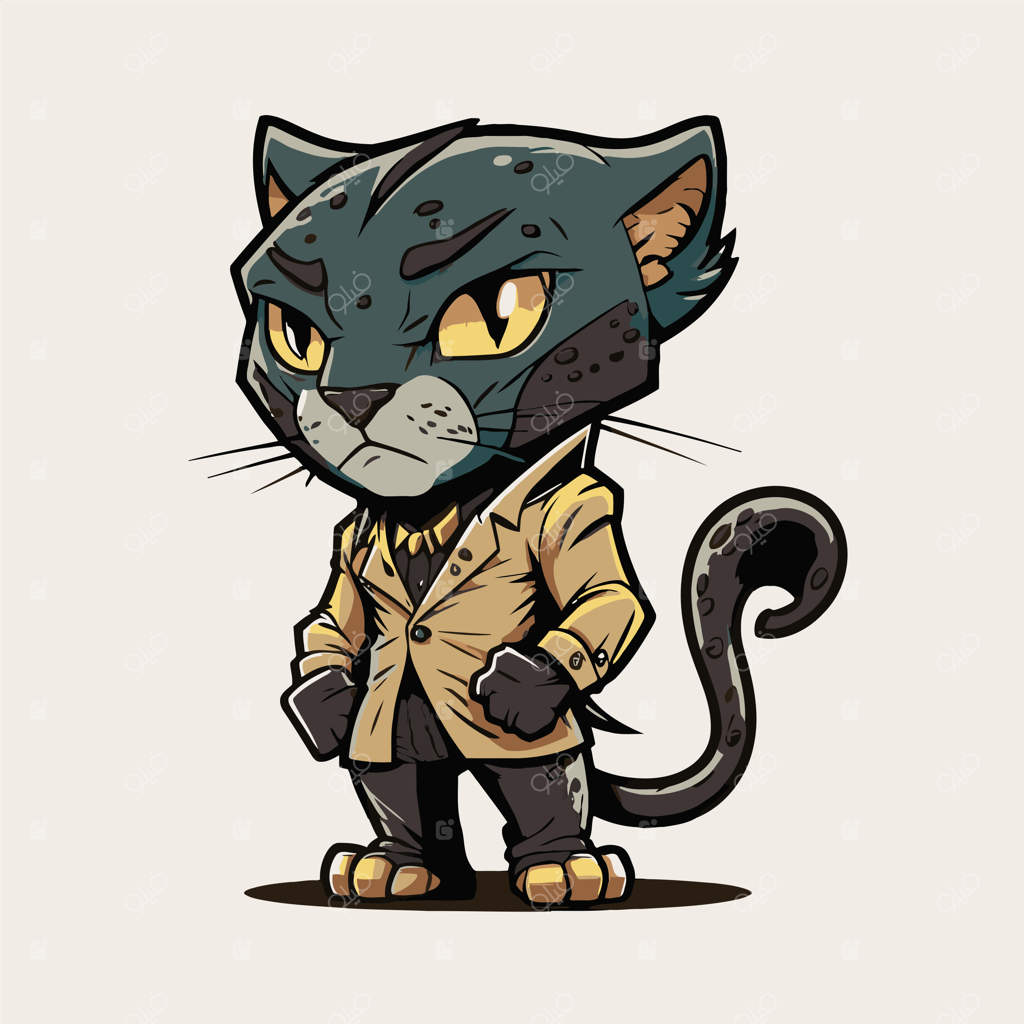 لوگوی شخصیت پلنگ سیاه - نماد گرافیکی حیوان وحشی