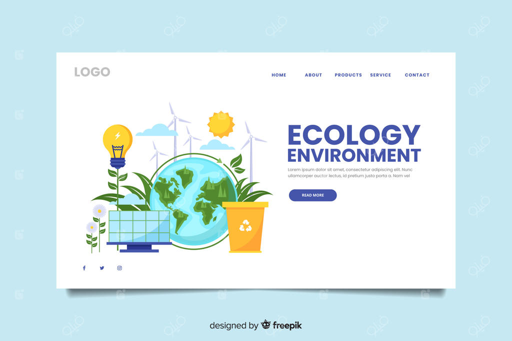 قالب صفحه فرود زیست‌محیطی ساده