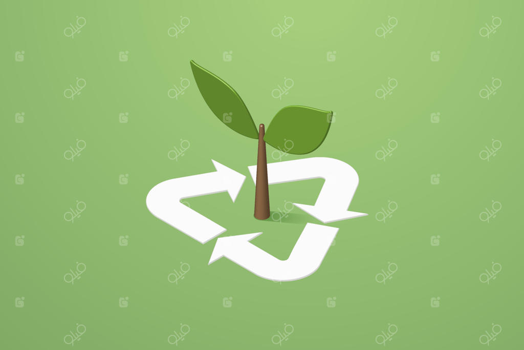 نماد بازیافت و نهال سبز