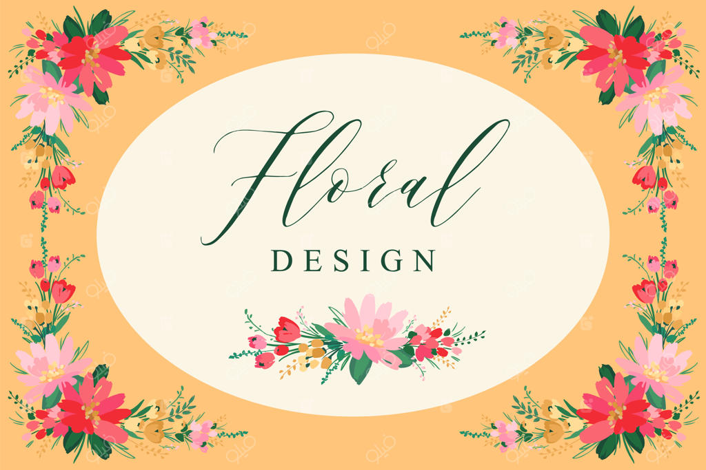 پترن طراحی گل‌دار وکتور برای کارت، پوستر، بروشور، کاور، دکور خانگی و غیره