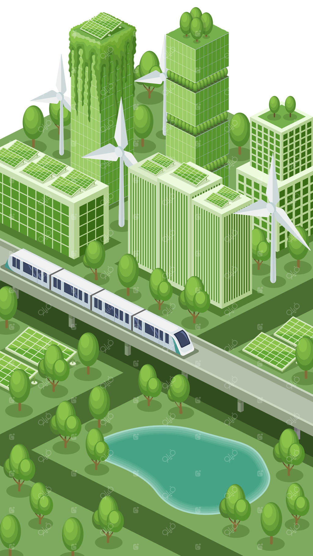 بررسی مفاهیم طراحی شهر سبز پایدار متخصص پرو وکتور