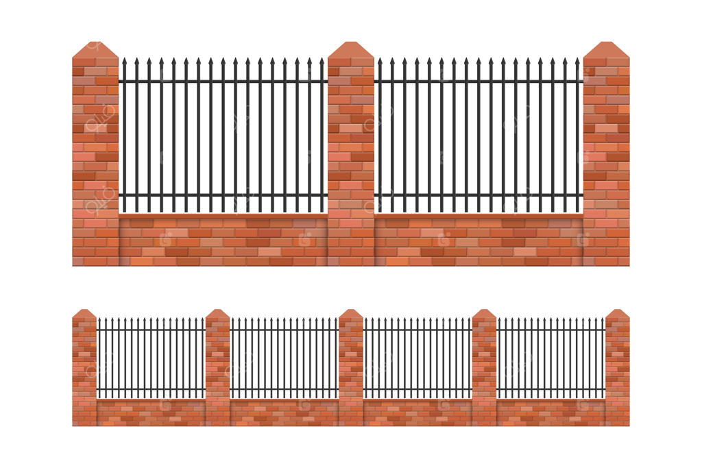 تصویر حصار آجری و فولادی مجزا شده