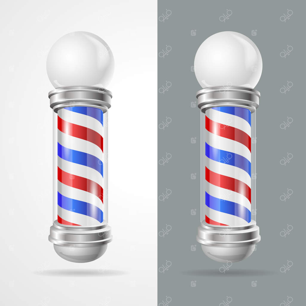 ستون آرایشگری جدا شده بر روی پس‌زمینه خاکستری و سفید