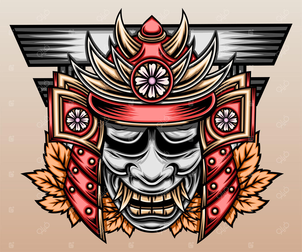 سامورایی ژاپنی با ماسک هانیا.