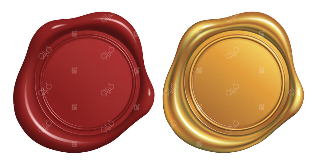 مهر موم قرمز و طلایی