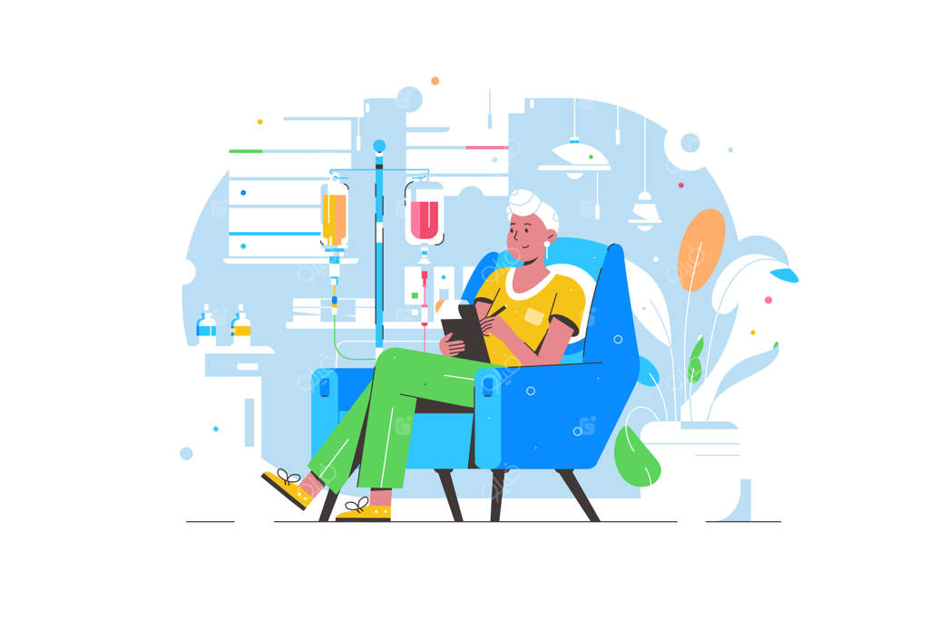 بیمار مبتلا به سرطان است