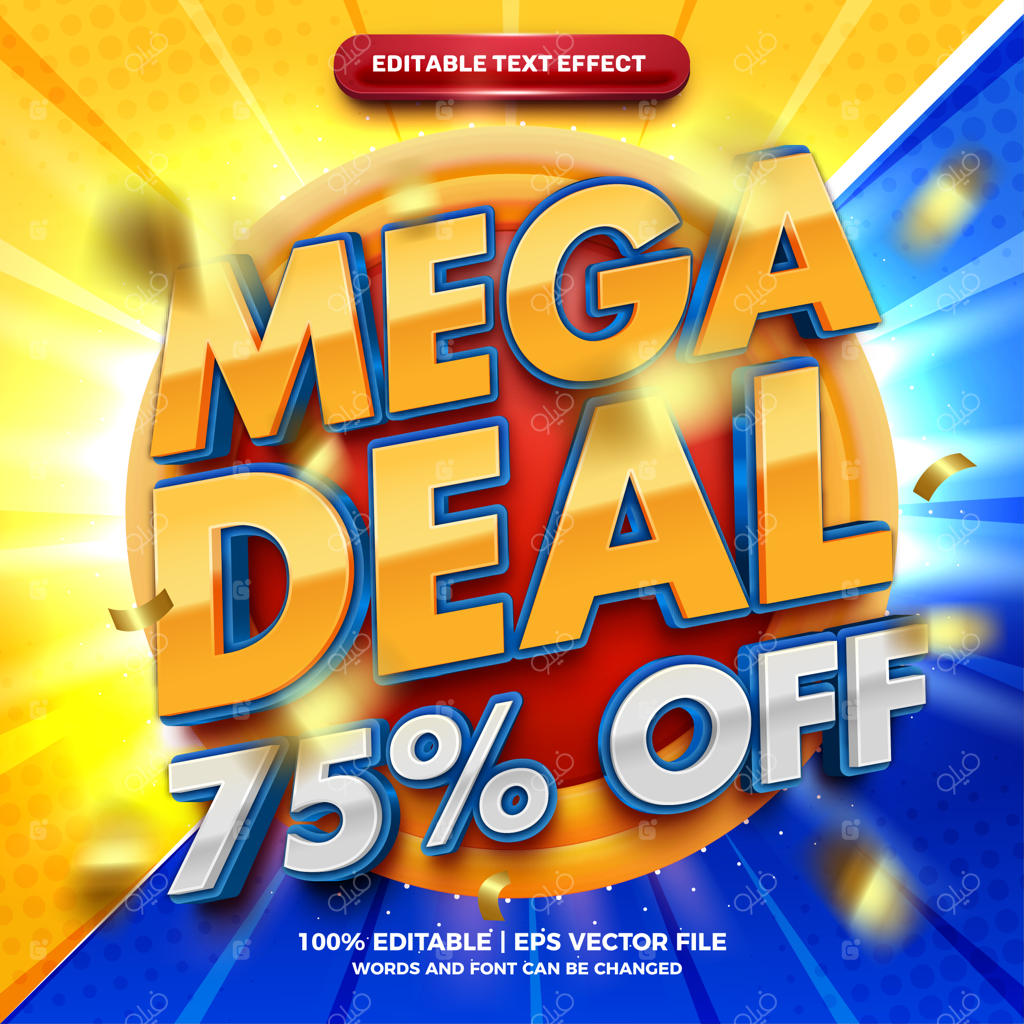 تبلیغ معامله بزرگ - افکت متنی سه‌بعدی و قابل ویرایش