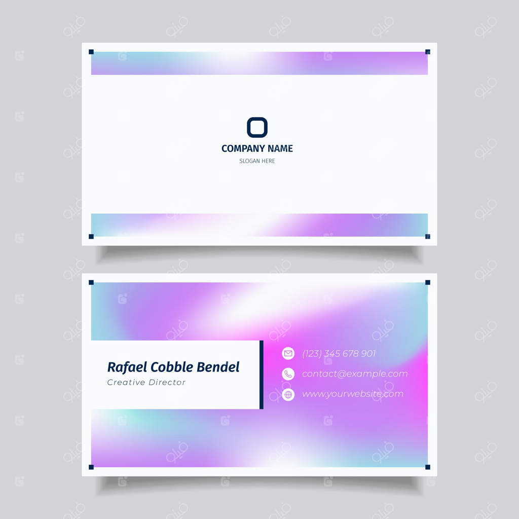 قالب کارت ویزیت با رنگ‌بندی گرادیان