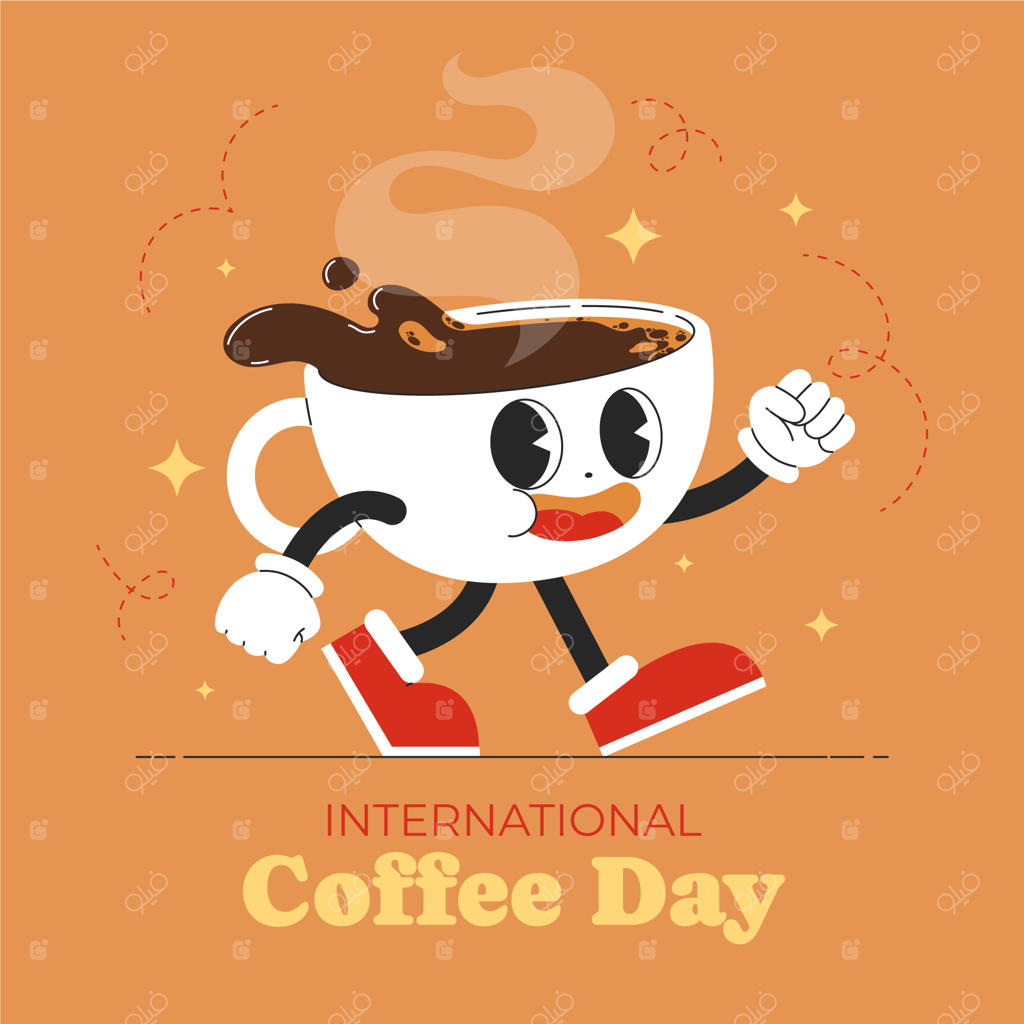 تصویرسازی مسطح برای جشن روز جهانی قهوه