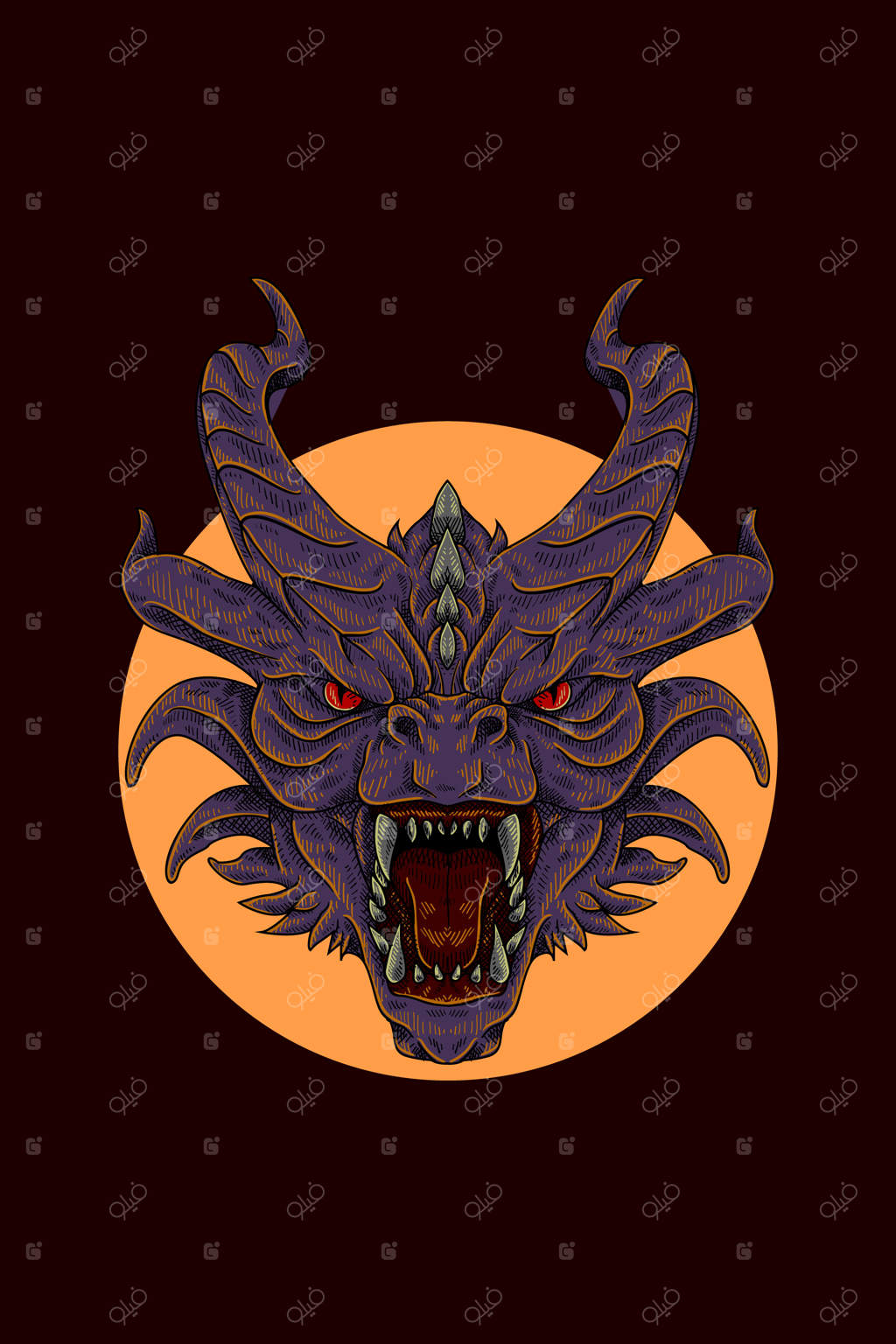 تصویر برداری از سر اژدها