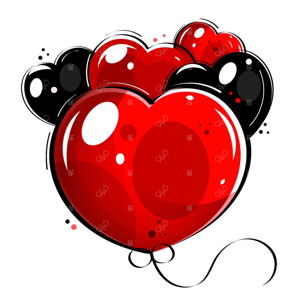 لوگوی وکتور دست‌نویس روز ولنتاین مبارک. قلب‌های کوپید نقاشی‌شده. قالب وکتور. کارت‌پستال