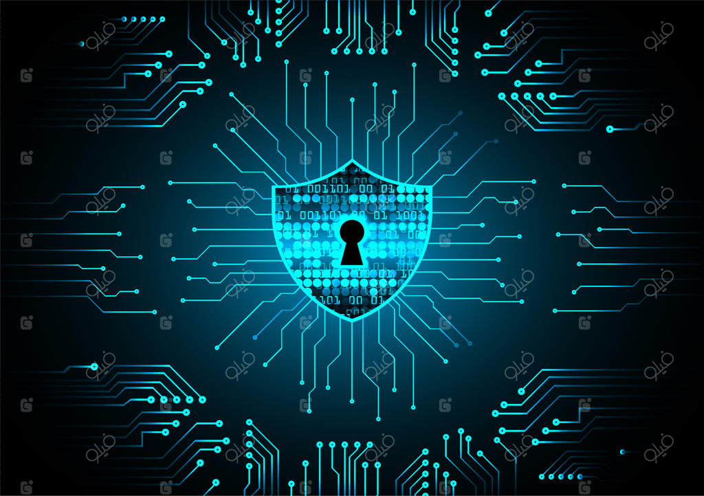 قفل بسته در پس‌زمینه دیجیتال