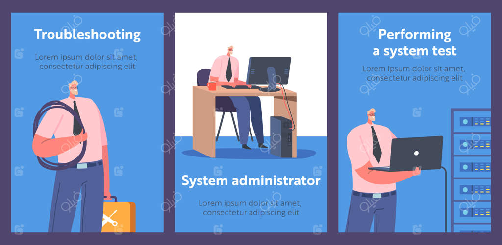 مدیر سیستم یا برنامه‌نویس مشغول کار با داده‌های بزرگ و اطلاعات فنی در دفتر کار