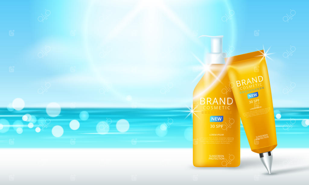 بنر تبلیغی کرم ضد آفتاب، طرح اولیه.