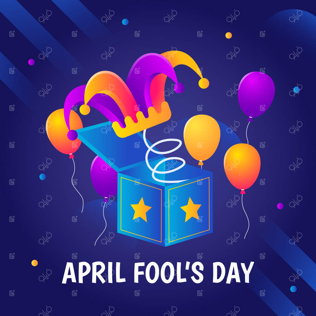 تصویرسازی دروغ آوریل به سبک گرادینت