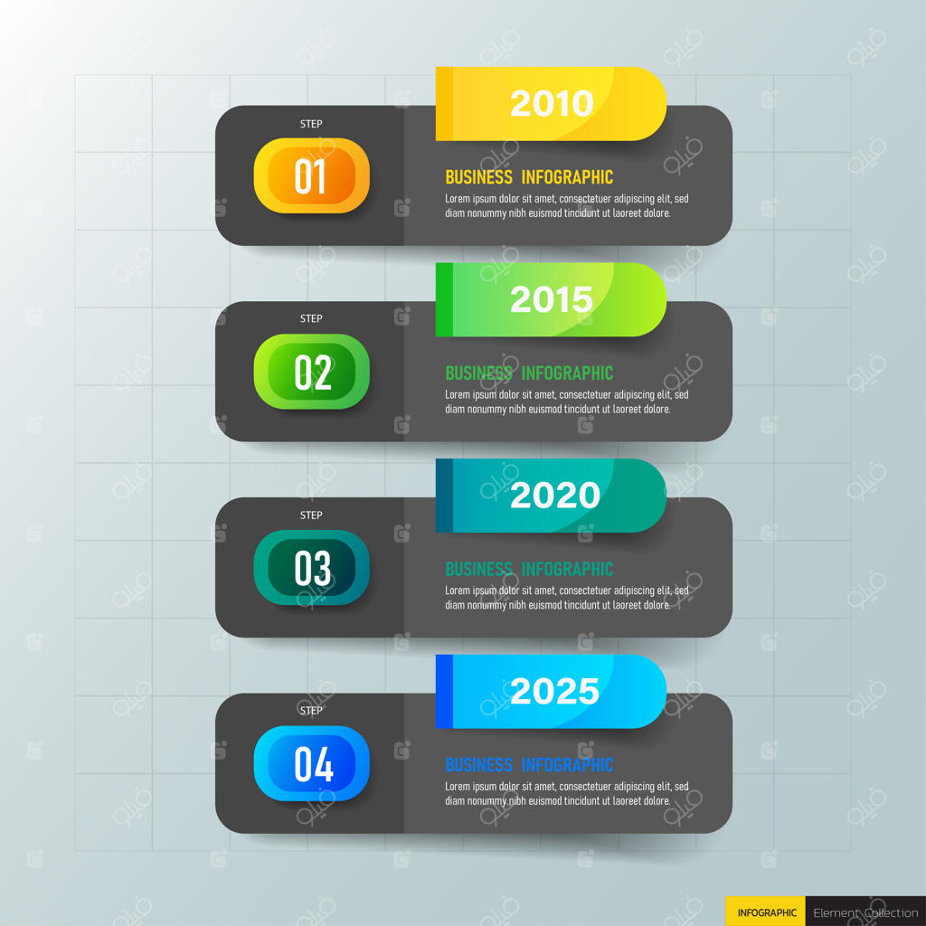 قالب اینفوگرافیک تجاری با چهار مرحله