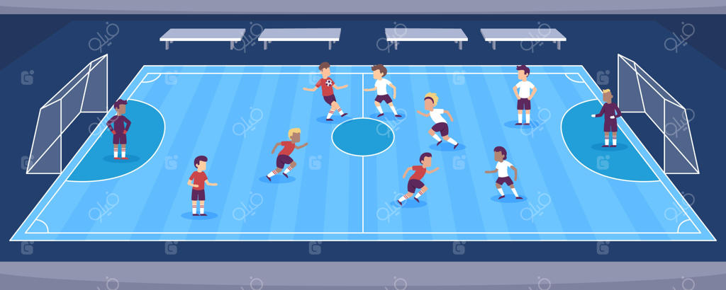 زمین فوتسال با بازیکنان