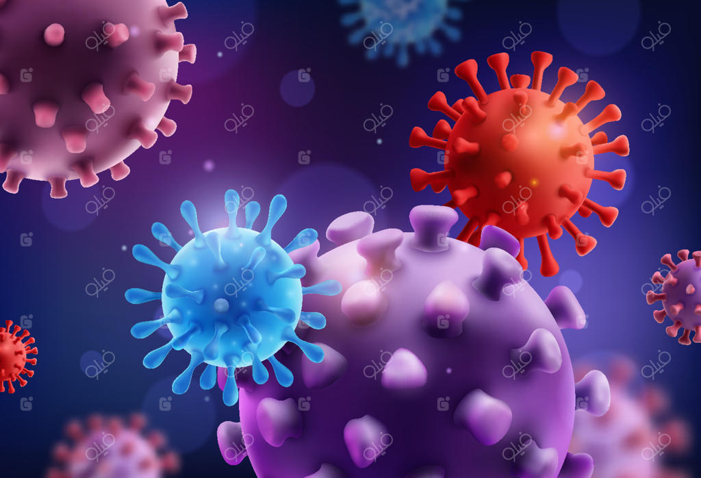 تصویرسازی دیجیتال ویروس رنگارنگ