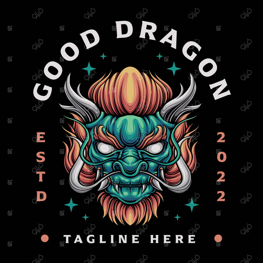 تصویر دستی طراحی شده سر اژدها