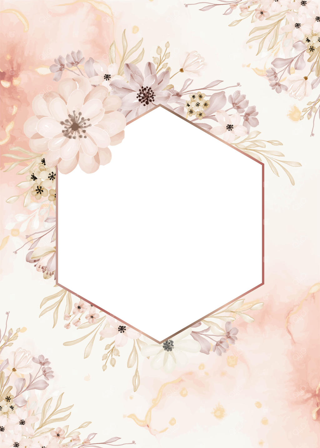 قاب گل نرم با فضای سفید و آبرنگی